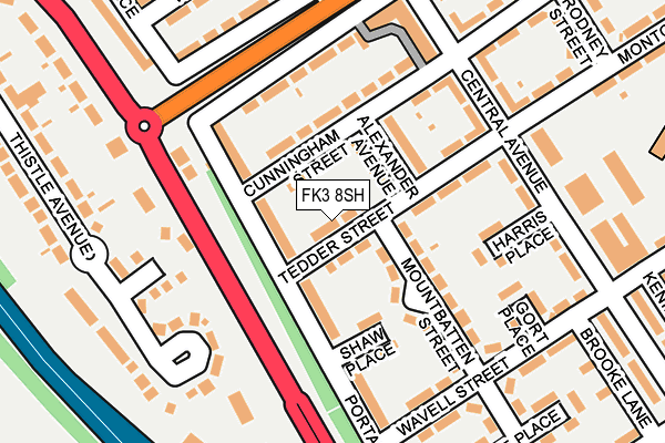 FK3 8SH map - OS OpenMap – Local (Ordnance Survey)