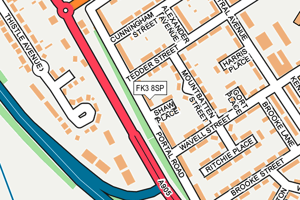 FK3 8SP map - OS OpenMap – Local (Ordnance Survey)