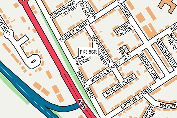 FK3 8SR map - OS OpenMap – Local (Ordnance Survey)