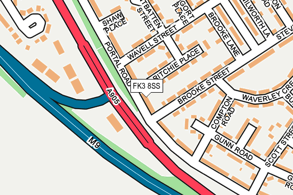FK3 8SS map - OS OpenMap – Local (Ordnance Survey)