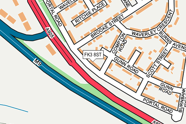 FK3 8ST map - OS OpenMap – Local (Ordnance Survey)