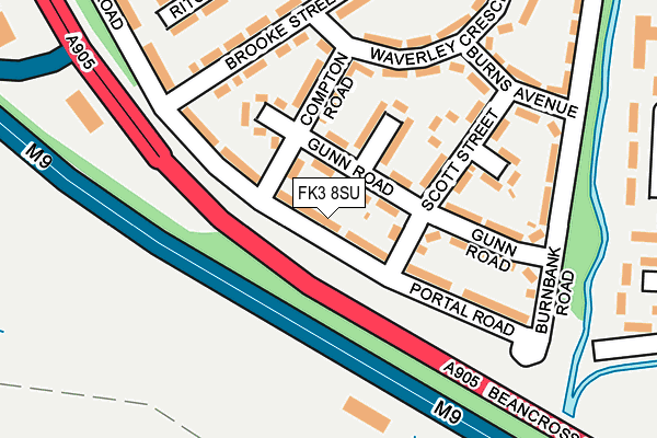 FK3 8SU map - OS OpenMap – Local (Ordnance Survey)