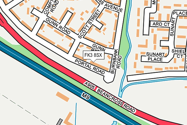 FK3 8SX map - OS OpenMap – Local (Ordnance Survey)