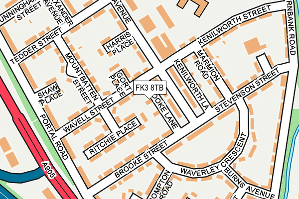 FK3 8TB map - OS OpenMap – Local (Ordnance Survey)