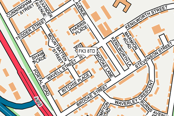 FK3 8TD map - OS OpenMap – Local (Ordnance Survey)