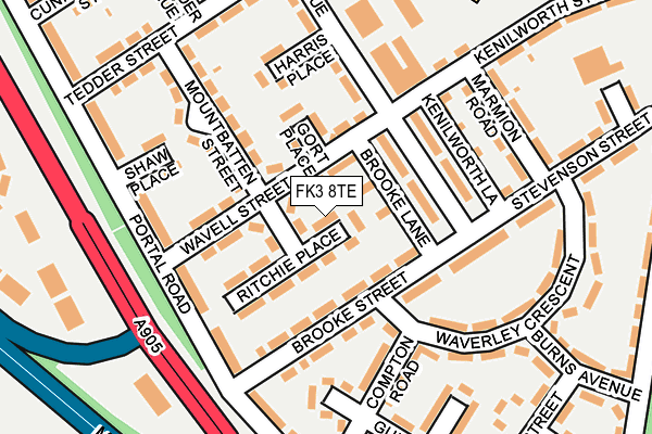 FK3 8TE map - OS OpenMap – Local (Ordnance Survey)