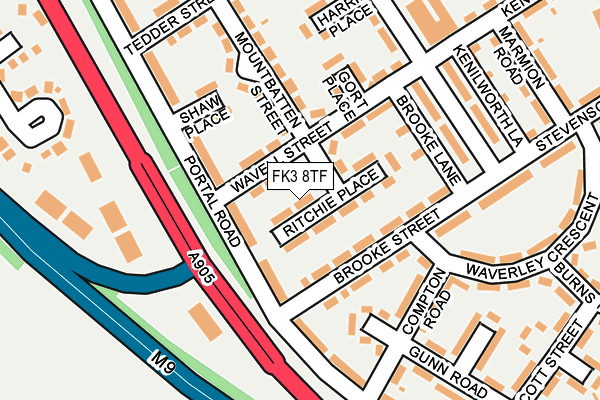 FK3 8TF map - OS OpenMap – Local (Ordnance Survey)