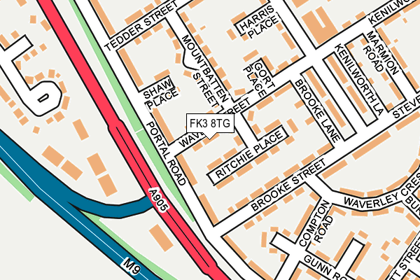FK3 8TG map - OS OpenMap – Local (Ordnance Survey)