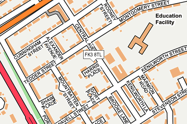 FK3 8TL map - OS OpenMap – Local (Ordnance Survey)