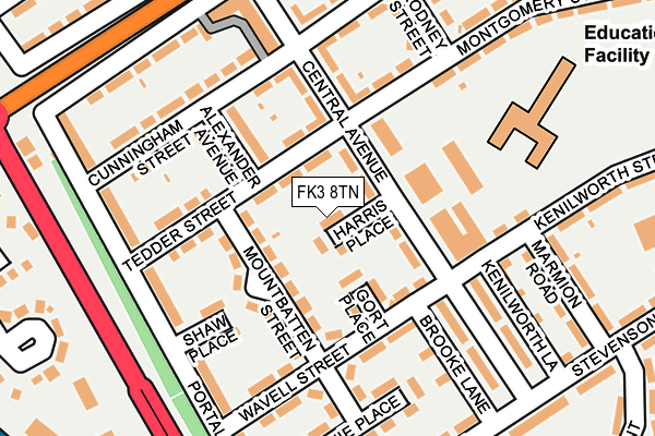 FK3 8TN map - OS OpenMap – Local (Ordnance Survey)
