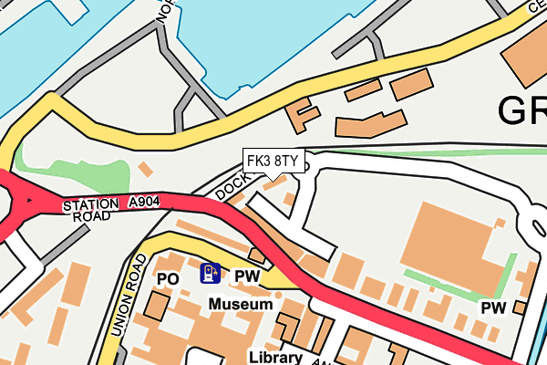 FK3 8TY map - OS OpenMap – Local (Ordnance Survey)