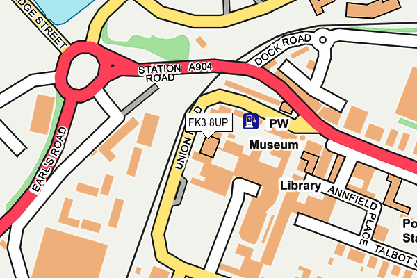 FK3 8UP map - OS OpenMap – Local (Ordnance Survey)