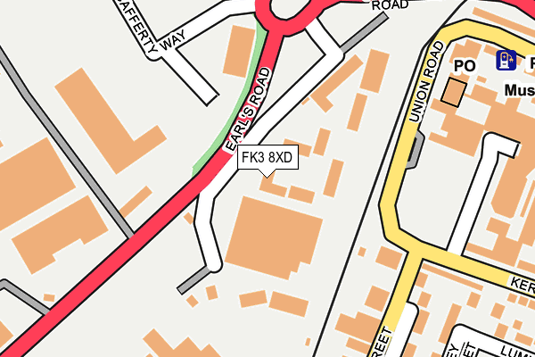 FK3 8XD map - OS OpenMap – Local (Ordnance Survey)