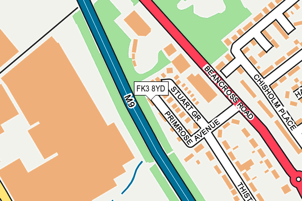 FK3 8YD map - OS OpenMap – Local (Ordnance Survey)