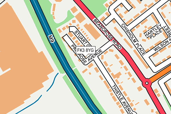 FK3 8YG map - OS OpenMap – Local (Ordnance Survey)