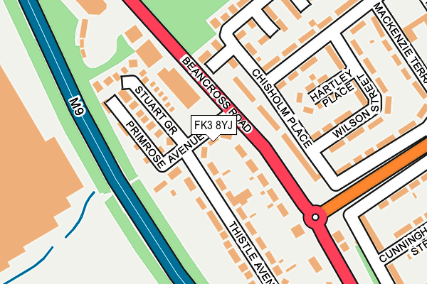 FK3 8YJ map - OS OpenMap – Local (Ordnance Survey)