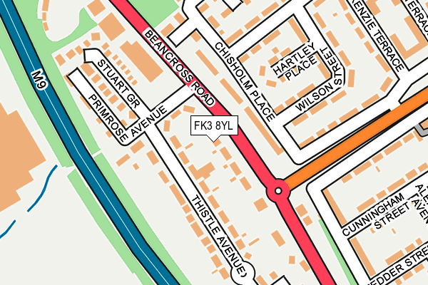 FK3 8YL map - OS OpenMap – Local (Ordnance Survey)