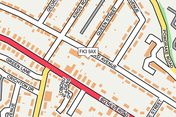 FK3 9AX map - OS OpenMap – Local (Ordnance Survey)