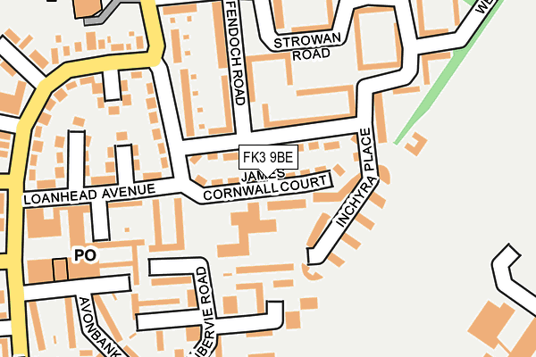 FK3 9BE map - OS OpenMap – Local (Ordnance Survey)