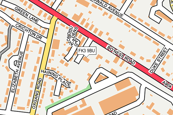 FK3 9BU map - OS OpenMap – Local (Ordnance Survey)