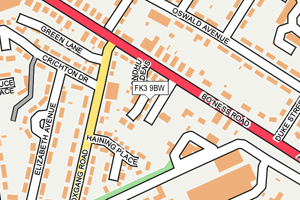 FK3 9BW map - OS OpenMap – Local (Ordnance Survey)