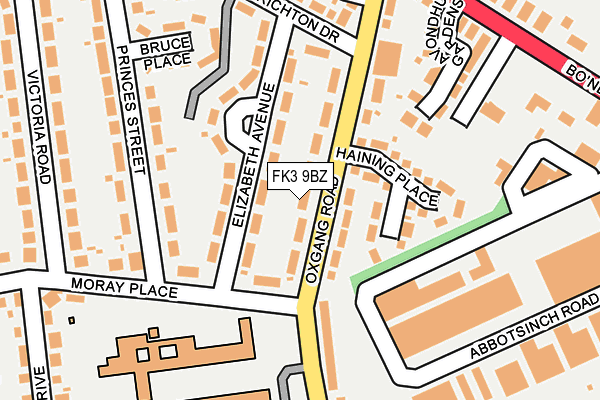 FK3 9BZ map - OS OpenMap – Local (Ordnance Survey)