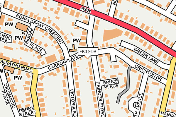 FK3 9DB map - OS OpenMap – Local (Ordnance Survey)