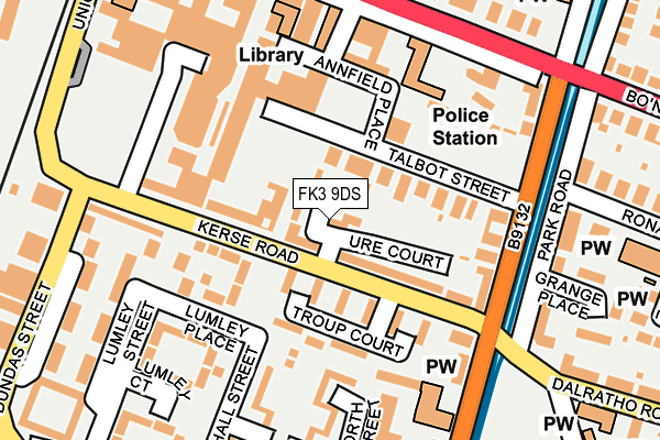 FK3 9DS map - OS OpenMap – Local (Ordnance Survey)