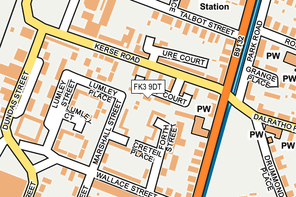 FK3 9DT map - OS OpenMap – Local (Ordnance Survey)