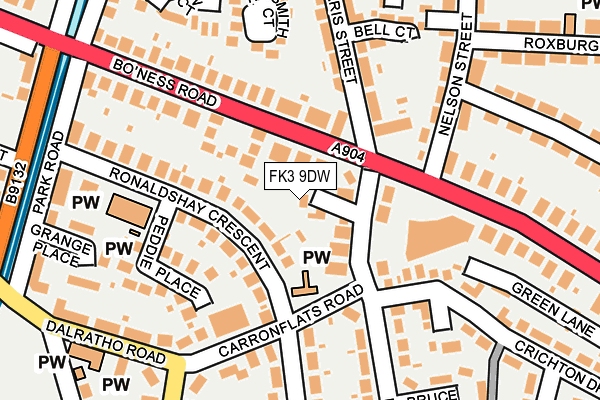 FK3 9DW map - OS OpenMap – Local (Ordnance Survey)