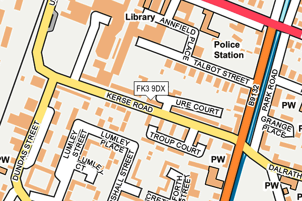 FK3 9DX map - OS OpenMap – Local (Ordnance Survey)