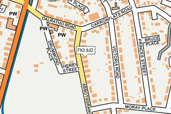 FK3 9JD map - OS OpenMap – Local (Ordnance Survey)