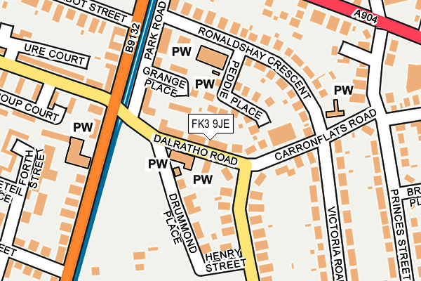 FK3 9JE map - OS OpenMap – Local (Ordnance Survey)