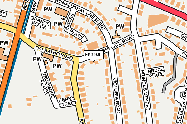 FK3 9JL map - OS OpenMap – Local (Ordnance Survey)