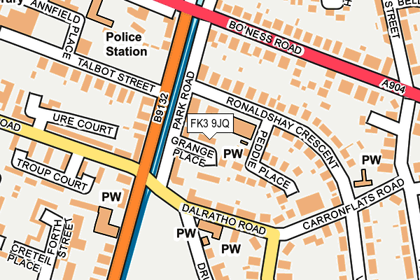 FK3 9JQ map - OS OpenMap – Local (Ordnance Survey)