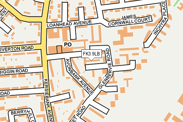 FK3 9LB map - OS OpenMap – Local (Ordnance Survey)