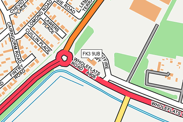 FK3 9UB map - OS OpenMap – Local (Ordnance Survey)