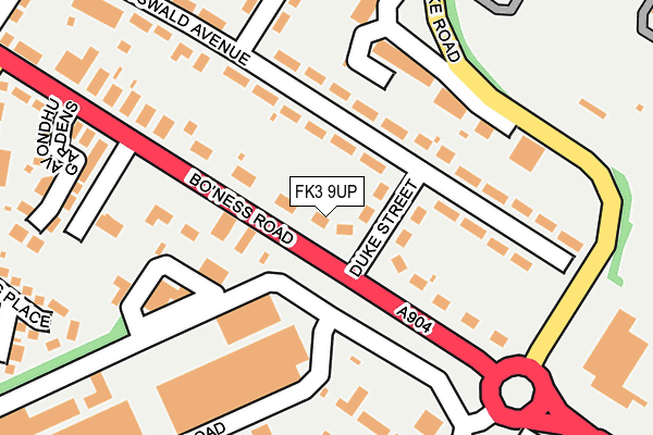 FK3 9UP map - OS OpenMap – Local (Ordnance Survey)