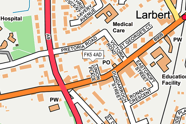 FK5 4AD map - OS OpenMap – Local (Ordnance Survey)