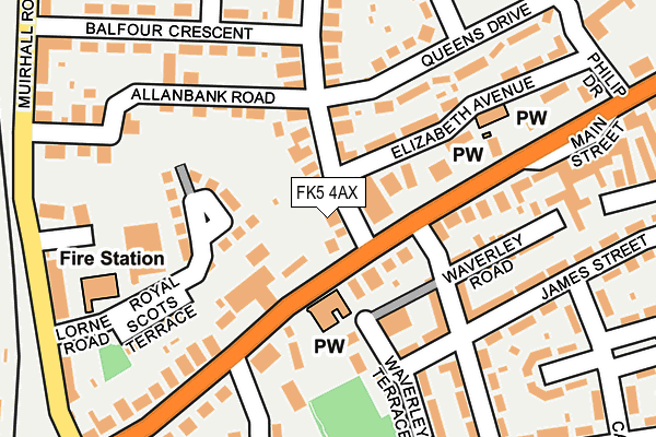 FK5 4AX map - OS OpenMap – Local (Ordnance Survey)