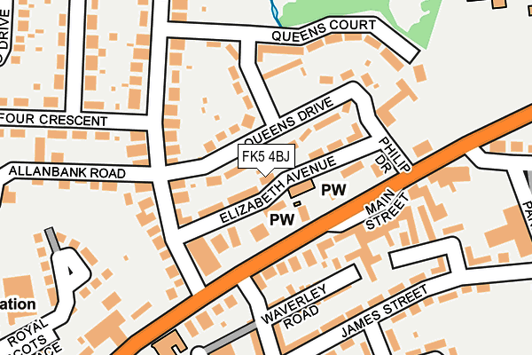 FK5 4BJ map - OS OpenMap – Local (Ordnance Survey)