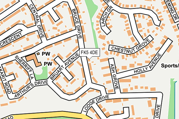 FK5 4DE map - OS OpenMap – Local (Ordnance Survey)