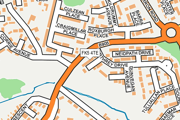 FK5 4TE map - OS OpenMap – Local (Ordnance Survey)