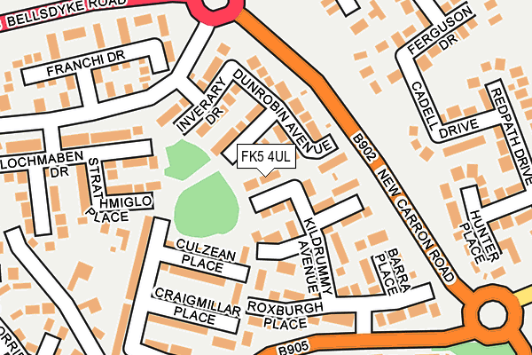 FK5 4UL map - OS OpenMap – Local (Ordnance Survey)