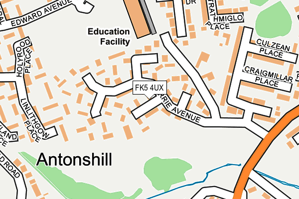 FK5 4UX map - OS OpenMap – Local (Ordnance Survey)