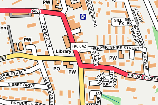 FK6 6AZ map - OS OpenMap – Local (Ordnance Survey)