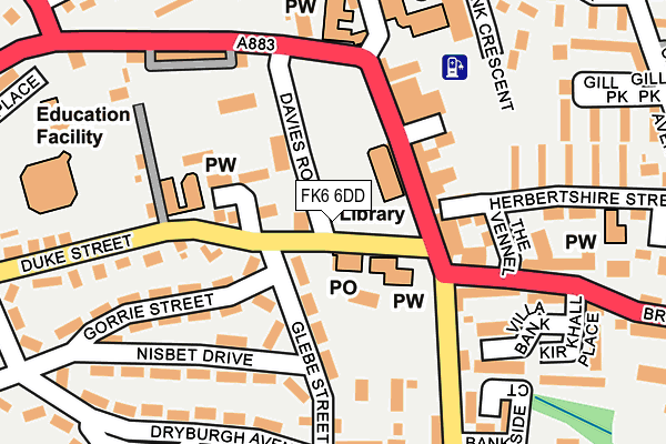 FK6 6DD map - OS OpenMap – Local (Ordnance Survey)