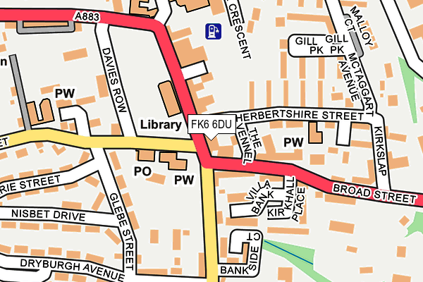 FK6 6DU map - OS OpenMap – Local (Ordnance Survey)