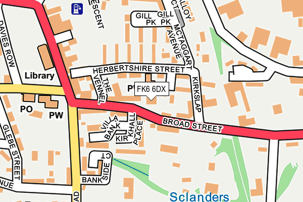 FK6 6DX map - OS OpenMap – Local (Ordnance Survey)
