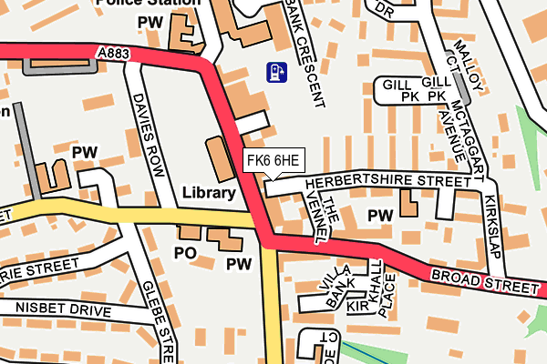 FK6 6HE map - OS OpenMap – Local (Ordnance Survey)